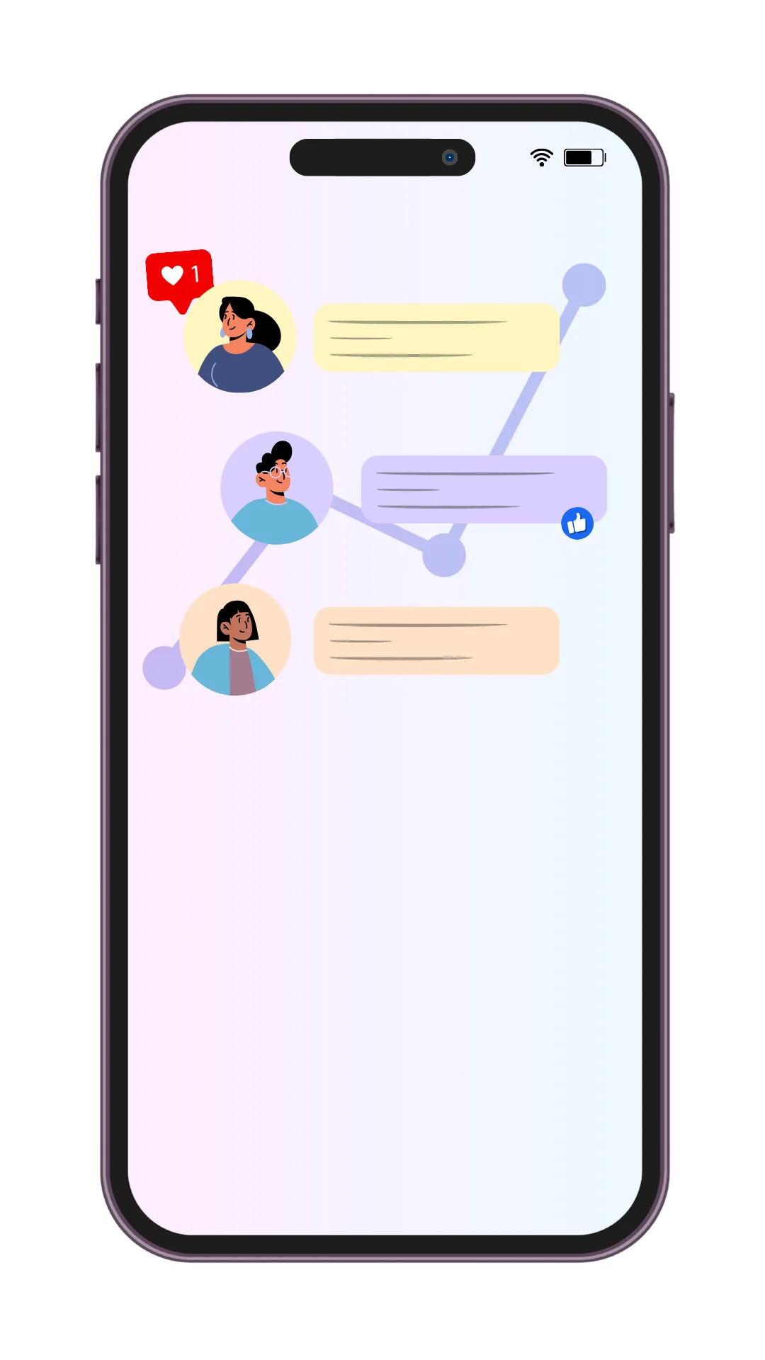 Aperçu stratégie social media sur mobile